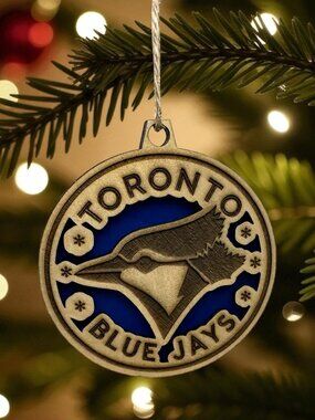 Toronto Blue Jays Ornament | Wood Engraved Layered Design | Holiday Snowflake
